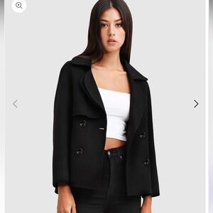 Belle & Bloom I'm Yours Wool Blend Peacoat - Black - Size XS